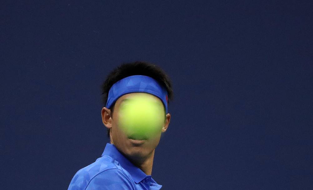 Us Open. Kei Nishikori del Giappone risponde ad Andy Murray (Epa)